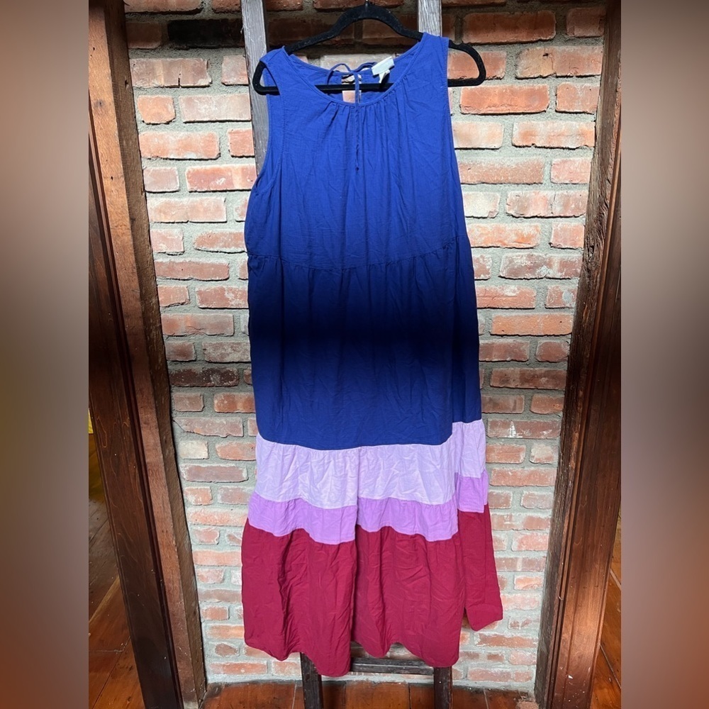 Target Ava & Viv sleeveless blue maxi ombré dress women’s size X EUC 14w 16w - Picture 2 of 8